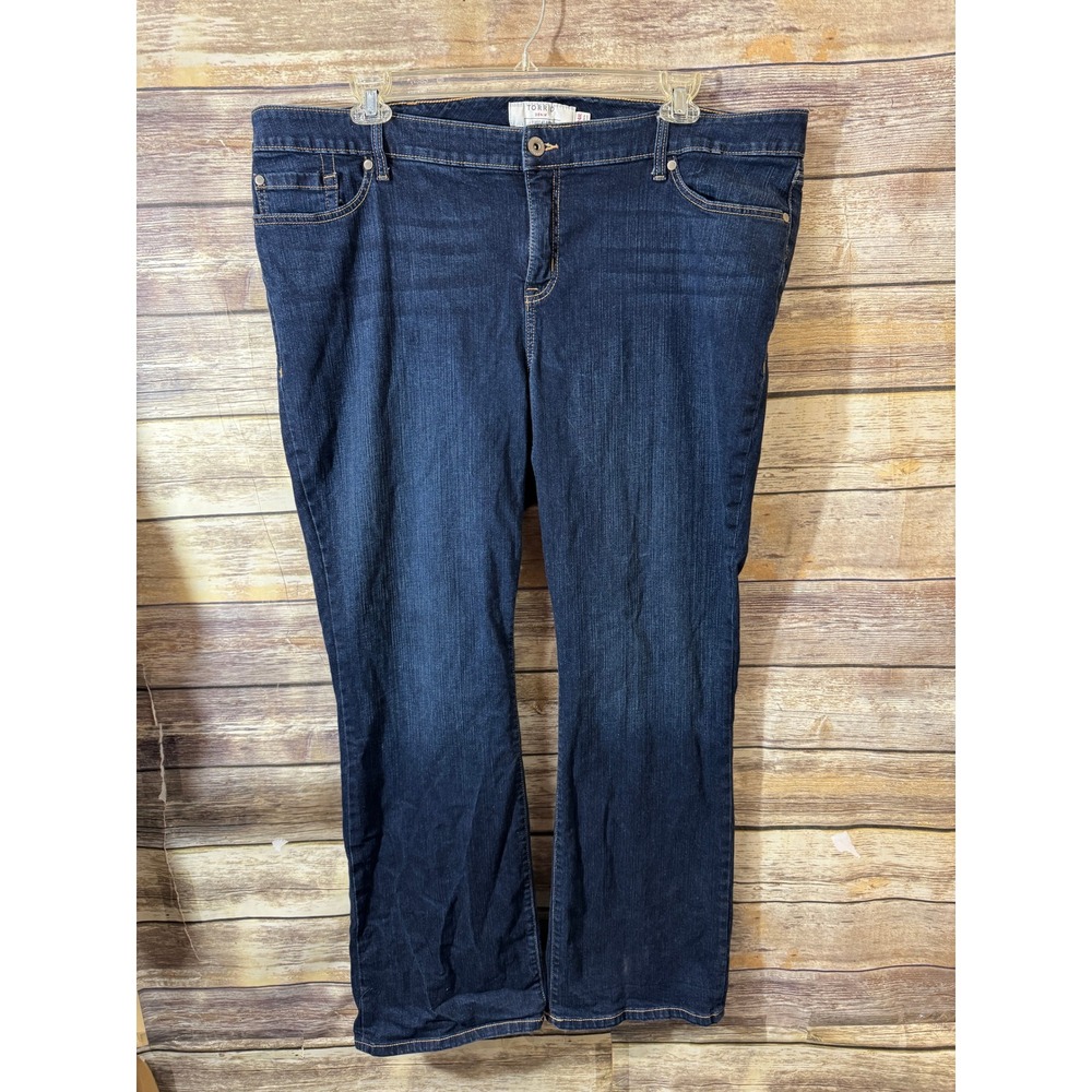 Torrid Relaxed Boot Jean Vintage Stretch Dark Wash Plus Size 24 x 32.5" Inseam - Picture 2 of 7